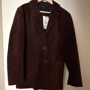Chocolate Brown Suede Blazer Size S